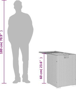 vidaXL Stolik/osłona z na butlę, brązowy, 40x40x60 cm, polirattan 10