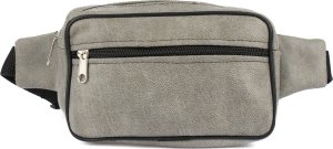 Beltimore Męska saszetka biodrówka nerka na pas regulowana skóra eko szara F48 3