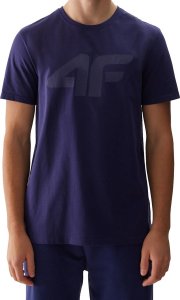 4f T-shirt męski 4F Koszulka regular z nadrukiem granatowy M 1