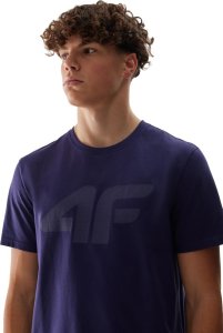 4f T-shirt męski 4F Koszulka regular z nadrukiem granatowy M 2