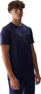 4f T-shirt męski 4F Koszulka regular z nadrukiem granatowy M 4
