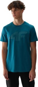 4f T-shirt męski 4F Koszulka regular z nadrukiem morska zieleń S 2