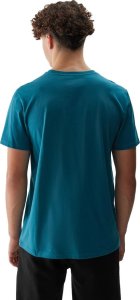 4f T-shirt męski 4F Koszulka regular z nadrukiem morska zieleń S 3