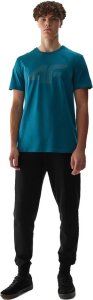 4f T-shirt męski 4F Koszulka regular z nadrukiem morska zieleń S 4