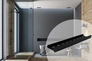 Rea Półka łazienkowa prysznicowa SF03 60cm czarny mat 7