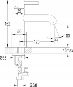 Bateria umywalkowa Omnimount Washbasin faucet Omnires Y 1210NCR Y chrome 3