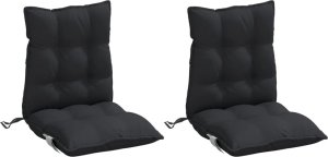 vidaXL vidaXL Poduszki na krzesła z niskim oparciem, 2 szt., czarne 3