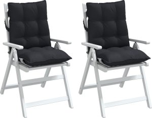 vidaXL vidaXL Poduszki na krzesła z niskim oparciem, 2 szt., czarne 4