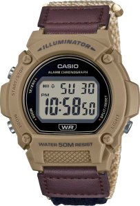 Zegarek Casio Zegarek marki Casio model W-219H kolor Brązowy. Akcesoria męski. Sezon: Cały rok NoSize 1