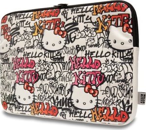 Etui Sourcing Hello Kitty Sleeve HKCSZPDGPTE 14" beige/beige Zip PU Tags Graffiti 2