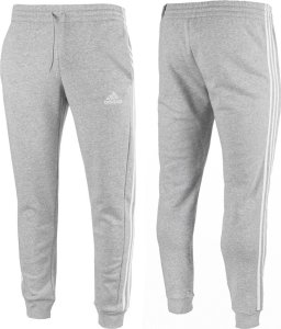 Adidas Spodnie męskie adidas Essentials Fleece 3-Stripes Tapered Cuff szare IJ6494 M 1