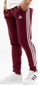 Adidas Spodnie męskie adidas Essentials French Terry Tapered Cuff 3-Stripes bordowe IS1366 2XL 1