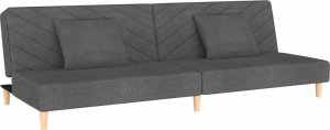 vidaXL 2-osobowa kanapa, 2 poduszki, ciemnoszara, tapicerowana tkaniną 2