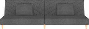 vidaXL 2-osobowa kanapa, 2 poduszki, ciemnoszara, tapicerowana tkaniną 4