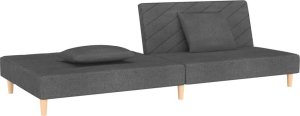 vidaXL 2-osobowa kanapa, 2 poduszki, ciemnoszara, tapicerowana tkaniną 5