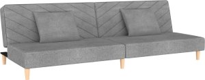 vidaXL 2-osobowa kanapa, 2 poduszki, jasnoszara, tapicerowana tkaniną 2