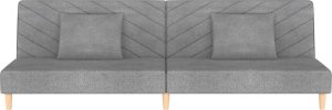 vidaXL 2-osobowa kanapa, 2 poduszki, jasnoszara, tapicerowana tkaniną 4
