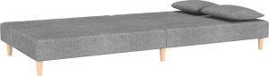 vidaXL 2-osobowa kanapa, 2 poduszki, jasnoszara, tapicerowana tkaniną 6