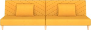 vidaXL 2-osobowa kanapa, 2 poduszki, żółta, tapicerowana tkaniną 4