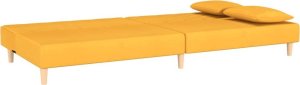 vidaXL 2-osobowa kanapa, 2 poduszki, żółta, tapicerowana tkaniną 6