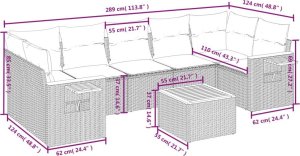 vidaXL 8-częściowy zestaw mebli ogrodowych z poduszkami, beżowy, polirattan 3