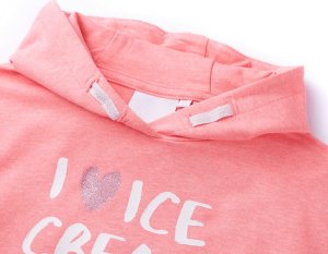 vidaXL Bluza dziecięca z kapturem, jasnoróżowa, 92 3