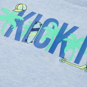 vidaXL Bluza dziecięca, jasnoniebieski melanż, 140 4