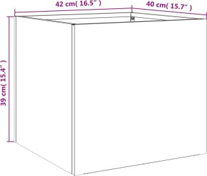 vidaXL Donica, antracytowa, 42x40x39 cm, stal walcowana na zimno 8