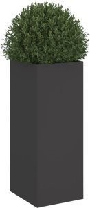 vidaXL Donica, czarna, 32x27,5x75 cm, stal walcowana na zimno 4