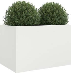 vidaXL Donica, biała, 62x40x39 cm, stal walcowana na zimno 4