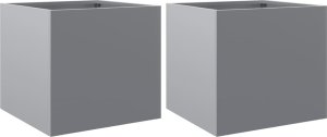 vidaXL Donice, 2 szt., srebrne, 32x30x29 cm, stal galwanizowana 2