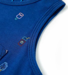vidaXL Dziecięca koszulka bez rękawów, ciemnoniebieska, 128 5