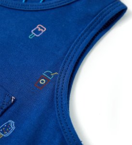 vidaXL Dziecięca koszulka bez rękawów, ciemnoniebieska, 140 5
