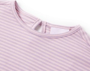 vidaXL Koszulka dziecięca z falbankowymi rękawkami, liliowa, 116 3