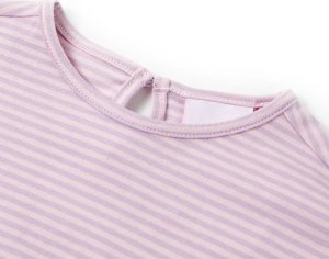 vidaXL Koszulka dziecięca z falbankowymi rękawkami, liliowa, 104 3