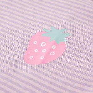 vidaXL Koszulka dziecięca z falbankowymi rękawkami, liliowa, 104 4