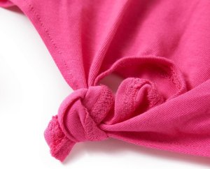 vidaXL Koszulka dziecięca z krótkimi rękawami, ciemnoróżowa, 116 5