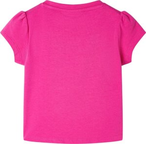 vidaXL Koszulka dziecięca z krótkimi rękawami, ciemnoróżowa, 128 2
