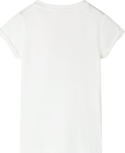 vidaXL Koszulka dziecięca z krótkimi rękawami, ecru, 104 2