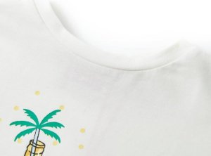 vidaXL Koszulka dziecięca z krótkimi rękawami, ecru, 116 3