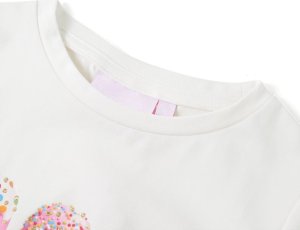 vidaXL Koszulka dziecięca z krótkimi rękawami, ecru, 128 3