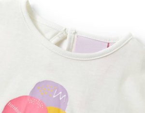 vidaXL Koszulka dziecięca z krótkimi rękawami, ecru, 128 3