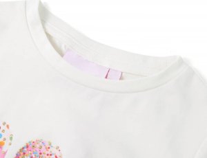 vidaXL Koszulka dziecięca z krótkimi rękawami, ecru, 140 3