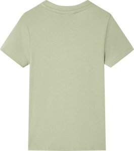 vidaXL Koszulka dziecięca z krótkimi rękawami, jasne khaki, 116 2