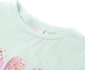 vidaXL Koszulka dziecięca z krótkimi rękawami, jasnomiętowa, 116 3
