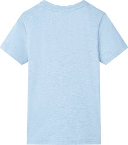 vidaXL Koszulka dziecięca z krótkimi rękawami, jasnoniebieski melanż, 128 2
