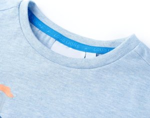 vidaXL Koszulka dziecięca z krótkimi rękawami, jasnoniebieski melanż, 128 3