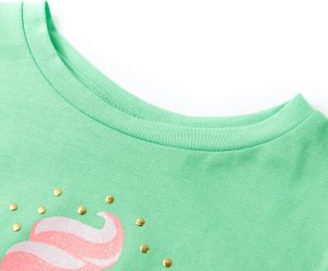 vidaXL Koszulka dziecięca z krótkimi rękawami, jasnozielona, 128 3