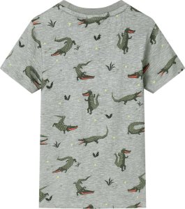 vidaXL Koszulka dziecięca z krótkimi rękawami, jasny melanż khaki, 116 2