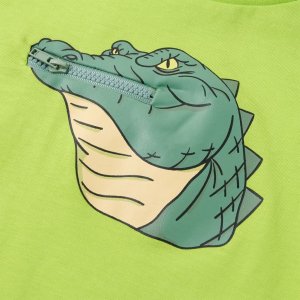 vidaXL Koszulka dziecięca z krótkimi rękawami, limonkowa, 128 4